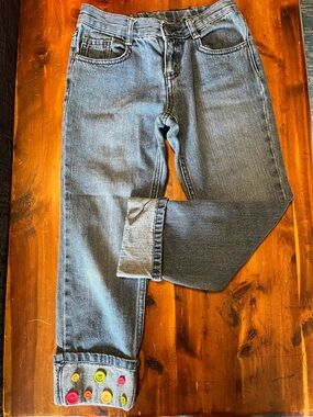 Crazy 8 Blue Denim Jeans with Colorful Button Accents